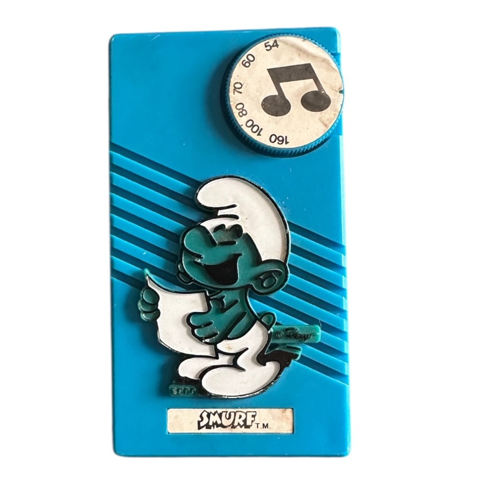 Vintage 1982 Nasta Blue Smurf AM Transistor Radio